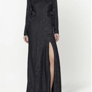 Anine Bing Black Textured Long Sleeve Dress